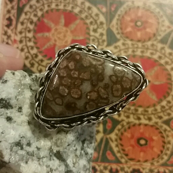 🆕️ Leopardskin Jasper 925 sterling silver ring - Picture 2 of 7